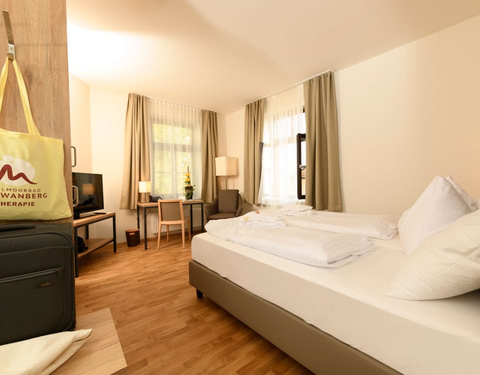 Ansicht eines Doppelbettzimmer im Kur- und Gesundheitshotel Heilmoorbad Schwanberg