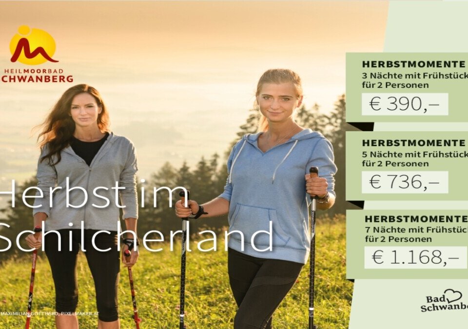Urlaubsangebot für Erholungssuchende speziell für den Herbst